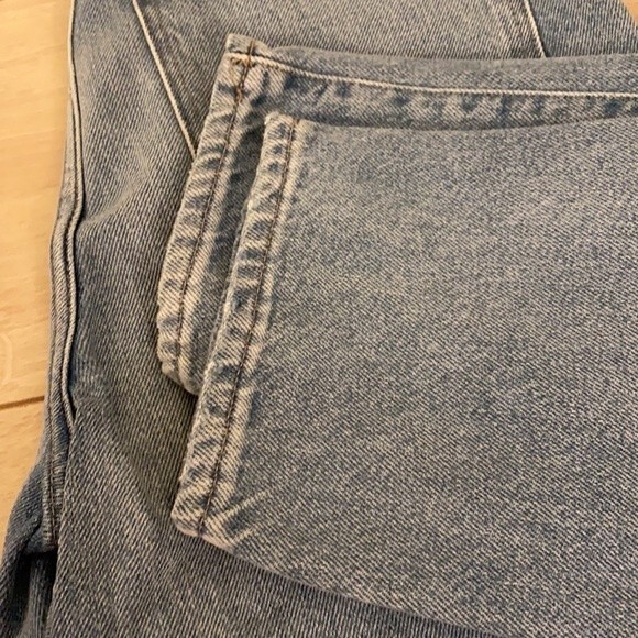 Madewell Jeans Momjean Gilford Wash Ripped Edition High Rise Denim Light Blue - Picture 5 of 11